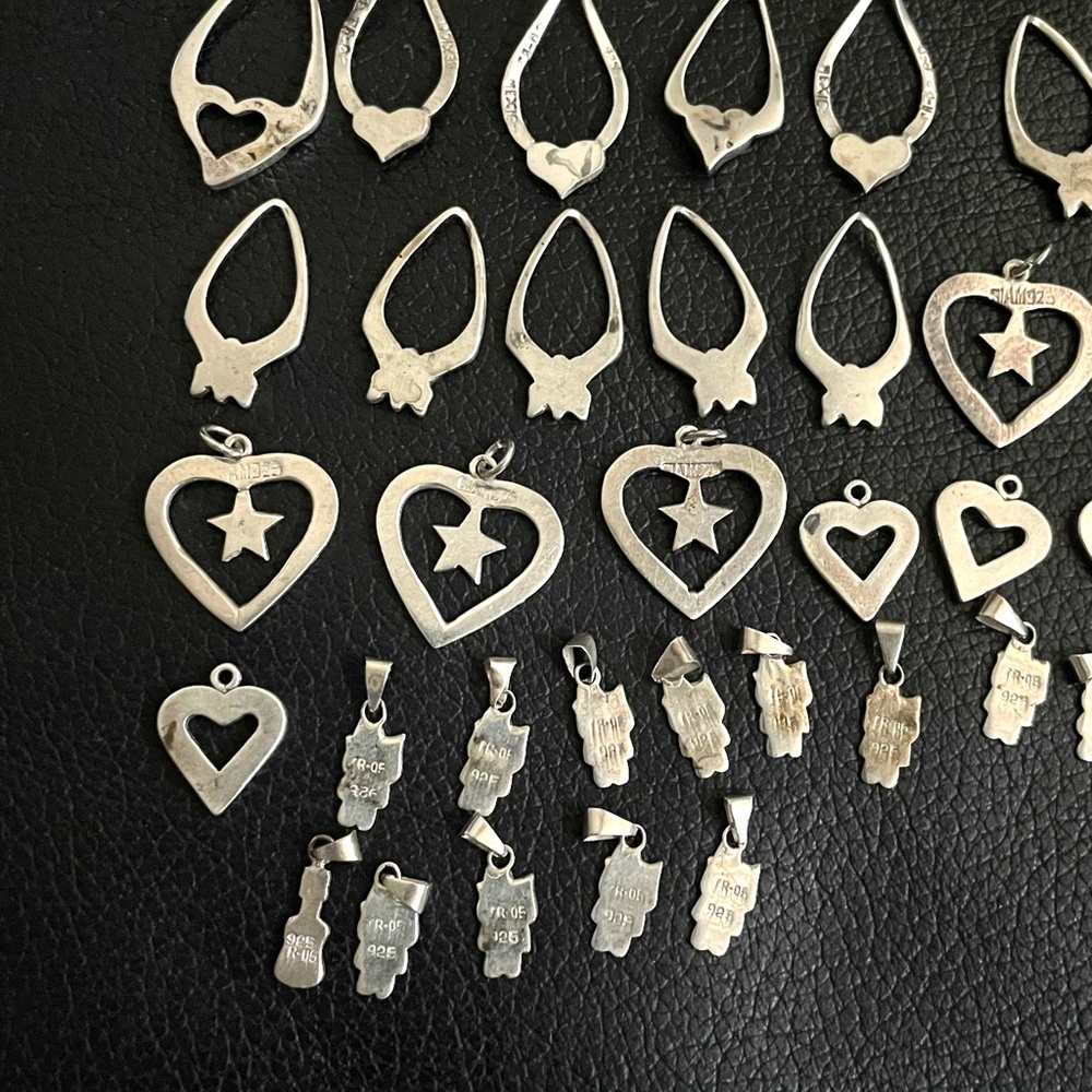 Lot of sterling silver Mexican turquoise pendants - Picture 10 of 11